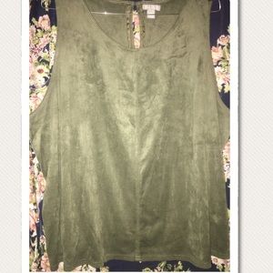 Olive green velvet top